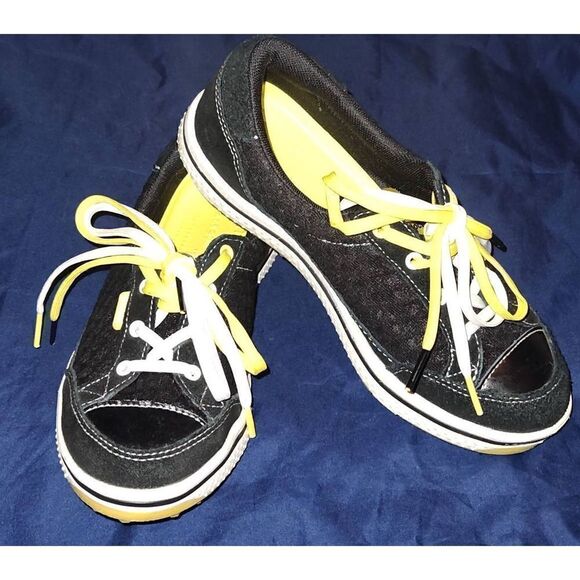 Crocs with Hank Haney Drayden Golf Black Burst Suede Leather Golf Shoes Size 5. - Picture 4 of 9